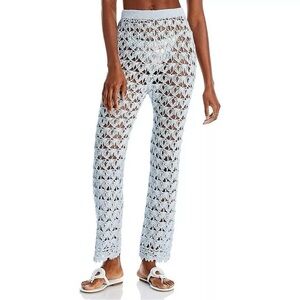 Women's light blue  Crochet Swim Coverup Pants